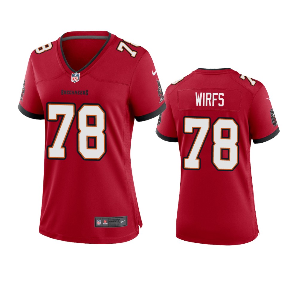Nike women Tampa Bay Buccaneers #78 Tristan Wirfs Red 2020 NFL Draft Game Jersey->women nfl jersey->Women Jersey